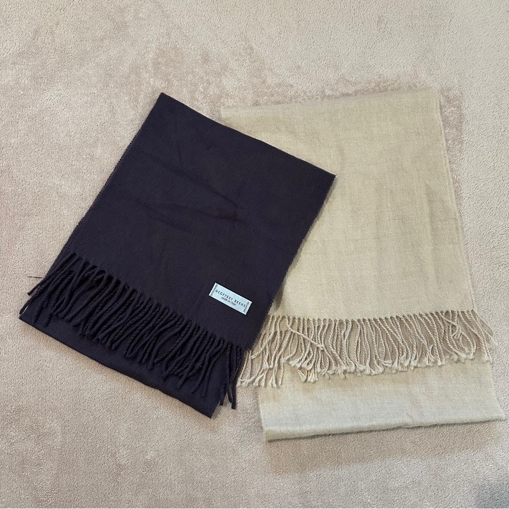 Bundle of two fashion scarves. Including 100% alpaca.